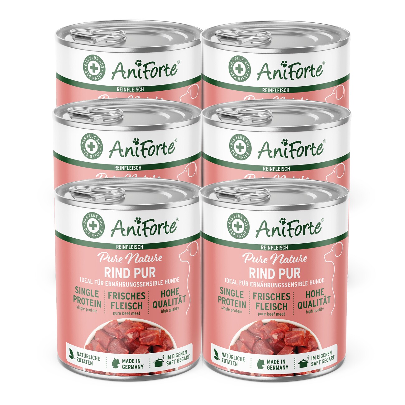 AniForte Nassfutter Rind Pur 6x400 g