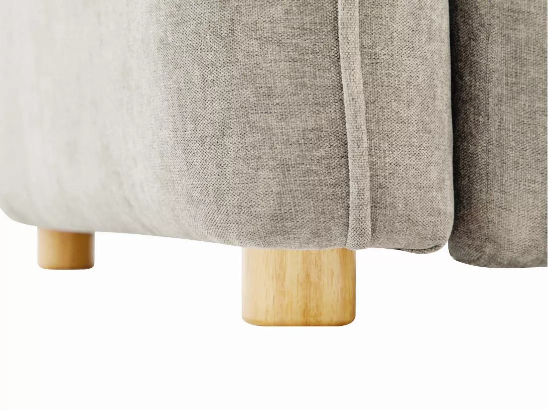 Canapé 3 places convertible en tissu beige avec assise à mémoire de forme TORNOLO