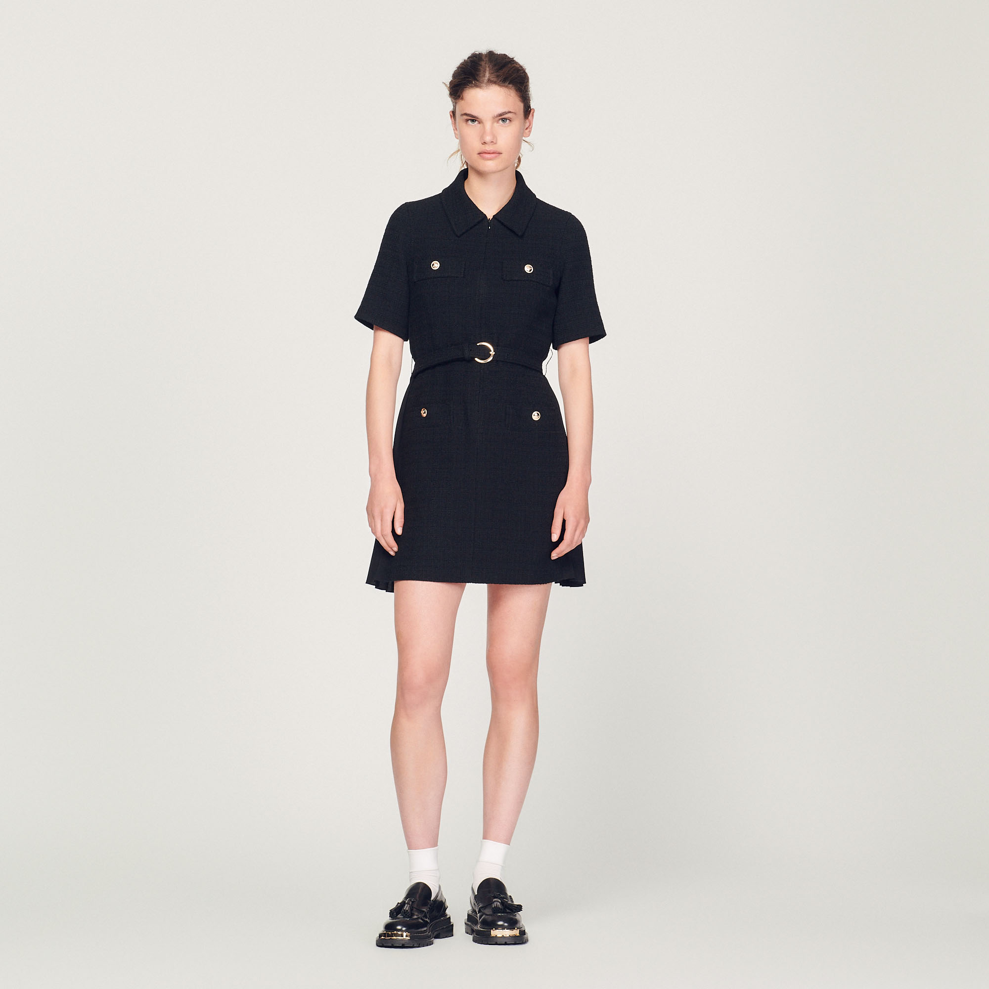 Robe á manches courtes bi matiéres