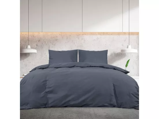 Ensemble de housse de couette Anthracite 140x200 cm Microfibre