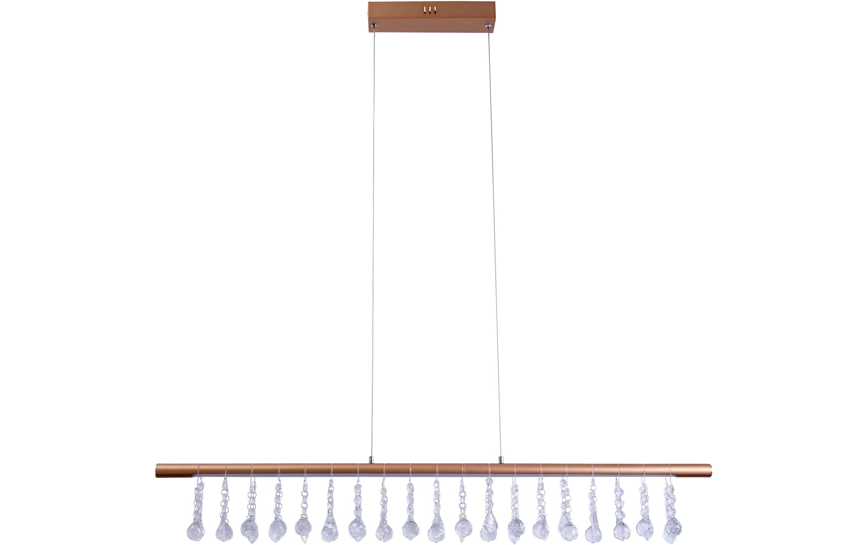 Pendelleuchte LED «Nobilis» - Gold<br>Dimmbare Hängeleuchte aus Eisen, Kristall, Aluminium und Kunststoff