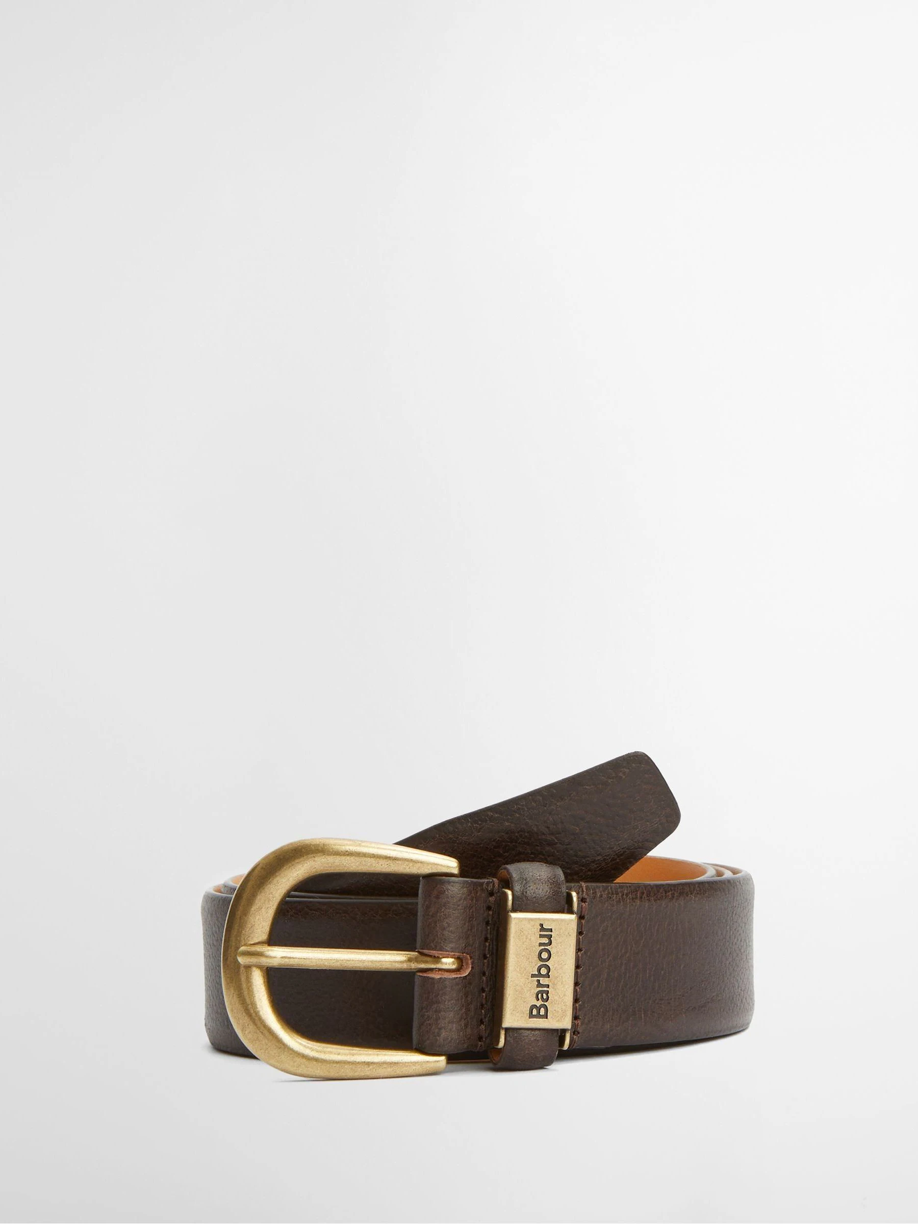 Bruin - Barbour® Clyde leren riem