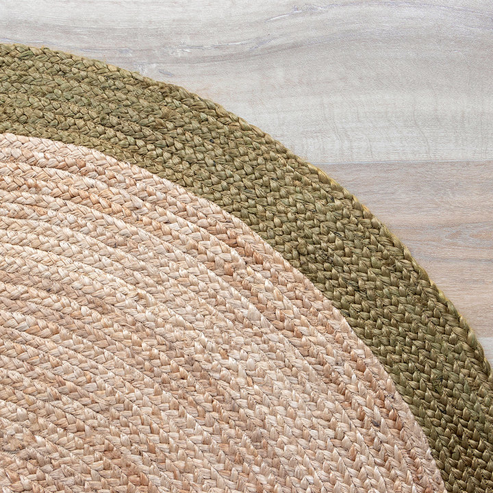 Jute vloerkleed - Fair Rond naturel/groen