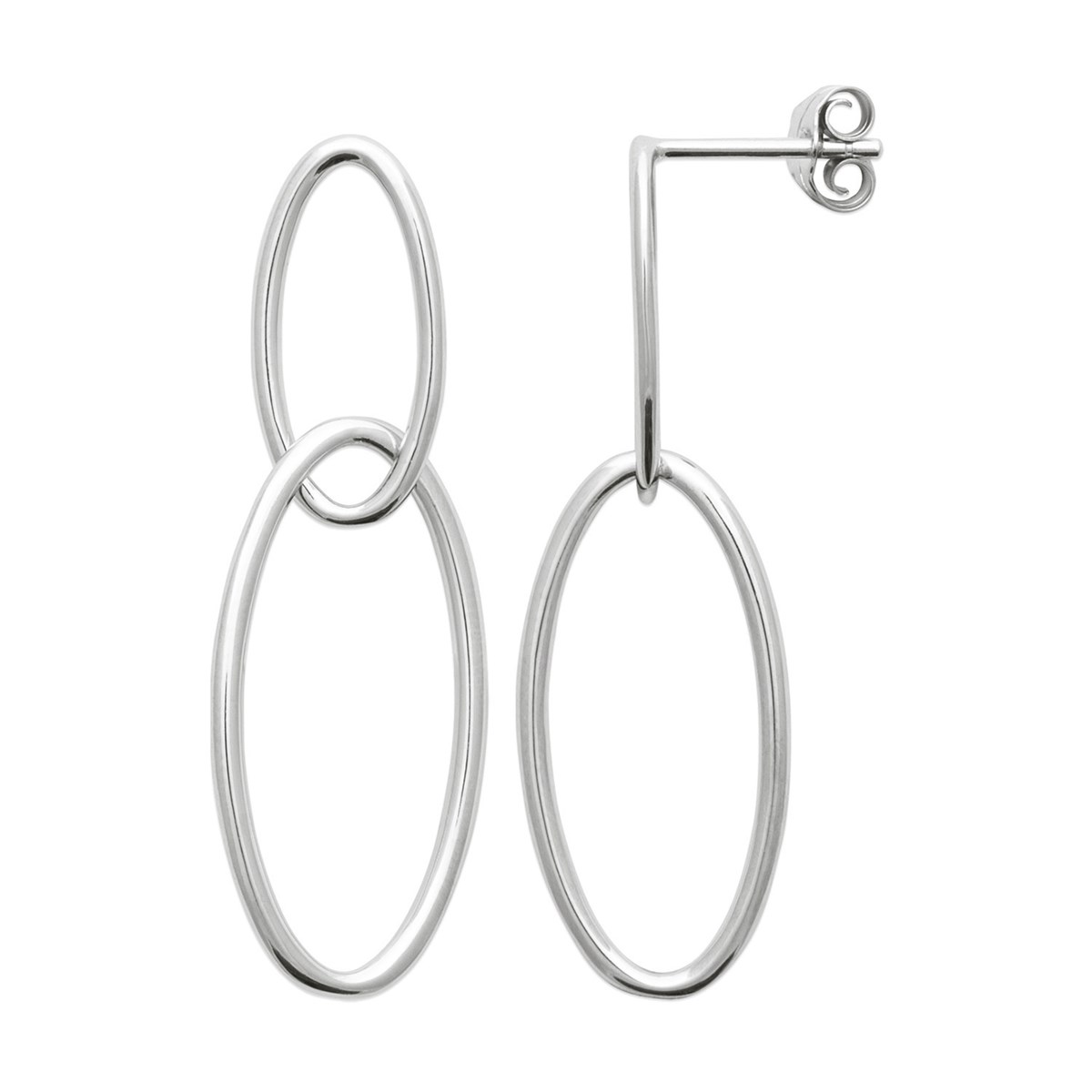 Boucles d'oreilles Brillaxis ovales argent
