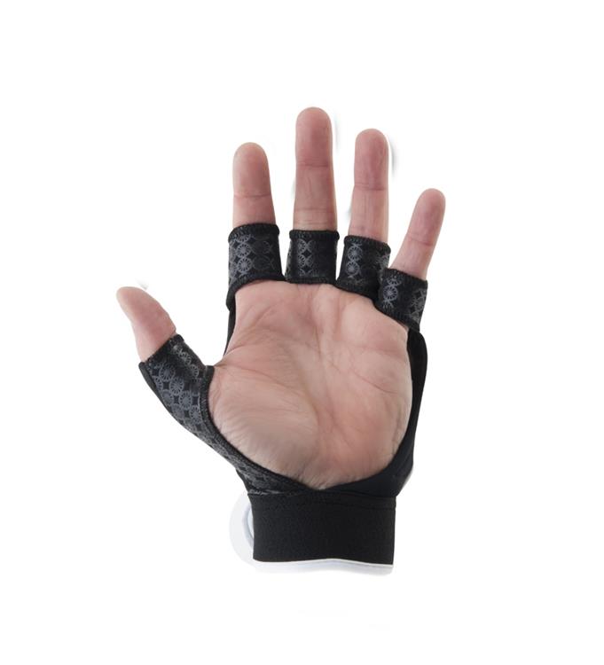 The Indian Maharadja Glove shell half finger (left)-black Hockeyhandschoen