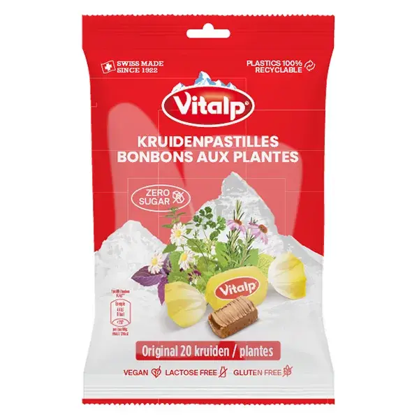 VITALP - Balas de Ervas Sem Açúcar - 20 unidades - Original 75g