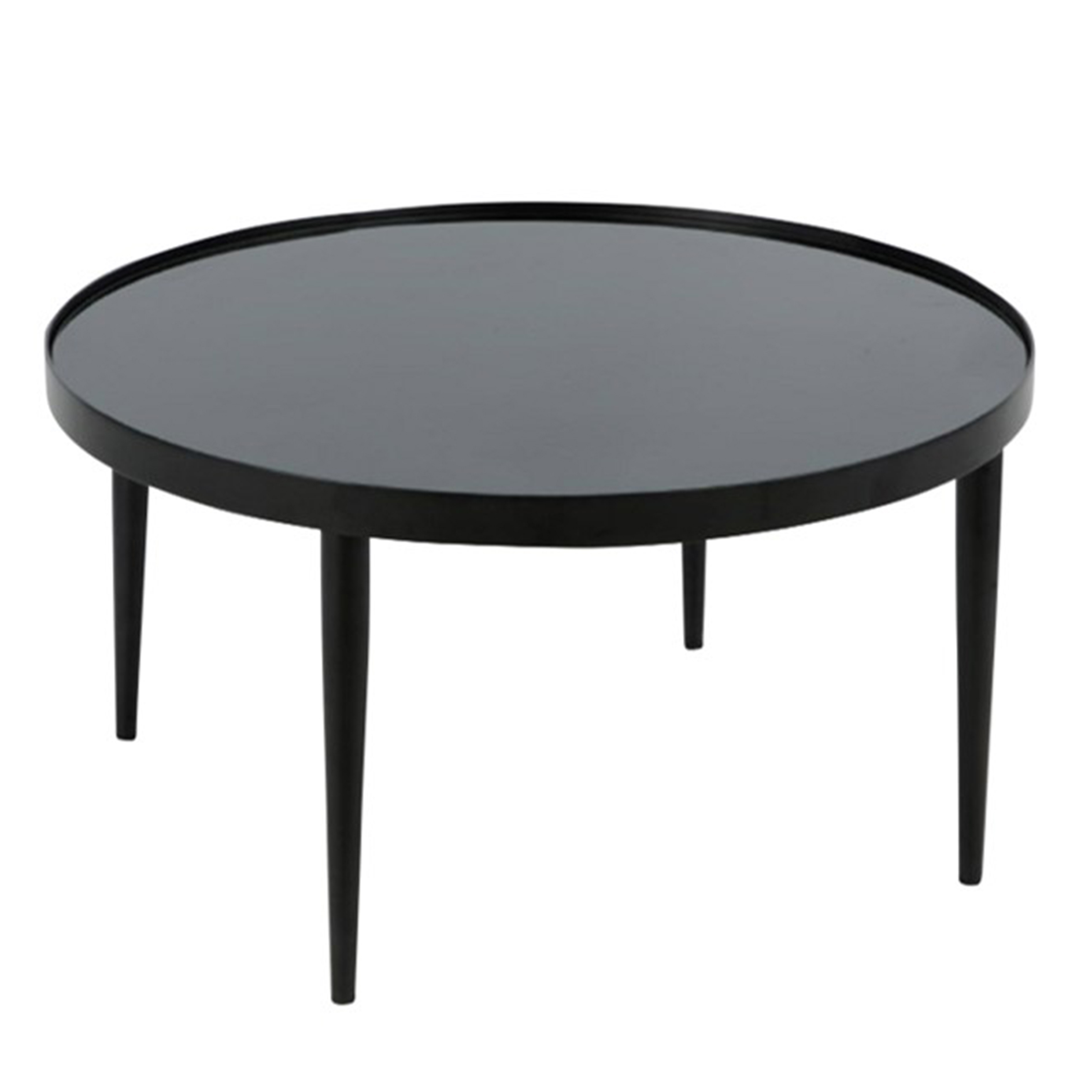 Couchtisch - schwarz - Glasplatte - Ø 80 cm