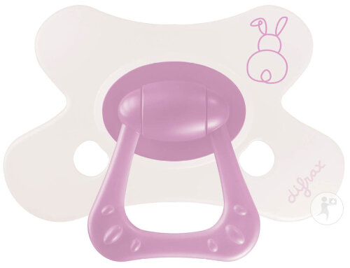 Difrax Sucette Natural 6 Mois+ Berry Pink Bunny 1 Pièce