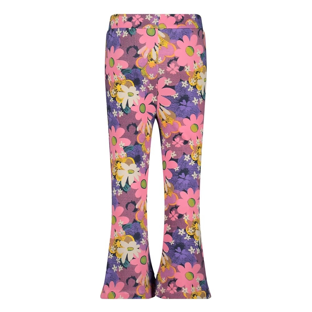 Jubel Jubel flaired broek aop - Rolling into Spring roze