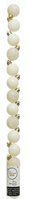 Decoris - Kerstballen - Wol Wit en Paars - 28 Stuks - 3 cm - Kunststof