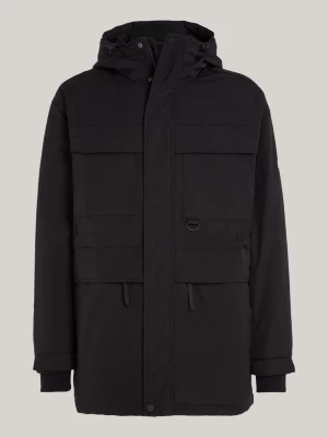 Parka com capuz, acolchoada e com vários bolsos