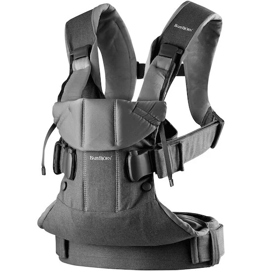 Porte-bébé One tissé mélangé   Gris denim / Gris foncé        de               BabyBjörn