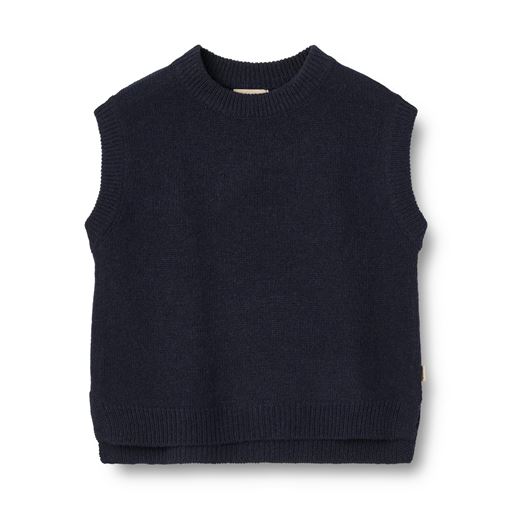 Wheat Cuba Knit Vest, Navy, 128 cm