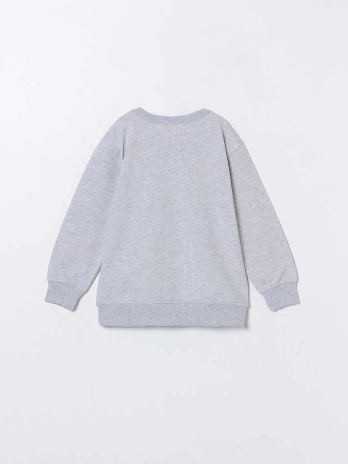 Conjunto de moletom e calça de duas peças - Cinza Mesclado