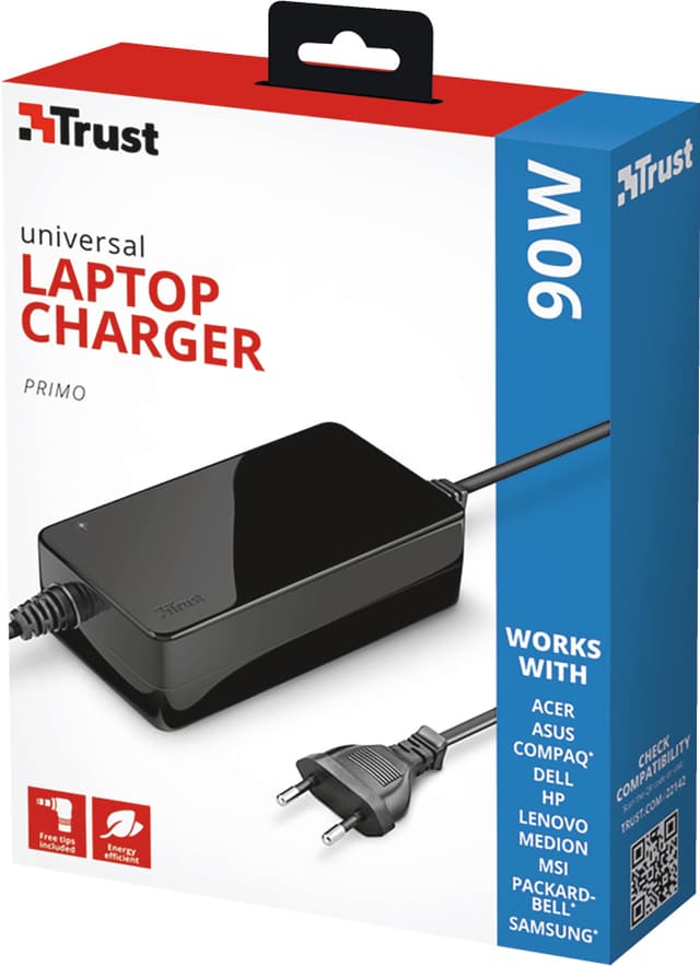 Trust Primo 90W universel oplader til bærbar computer