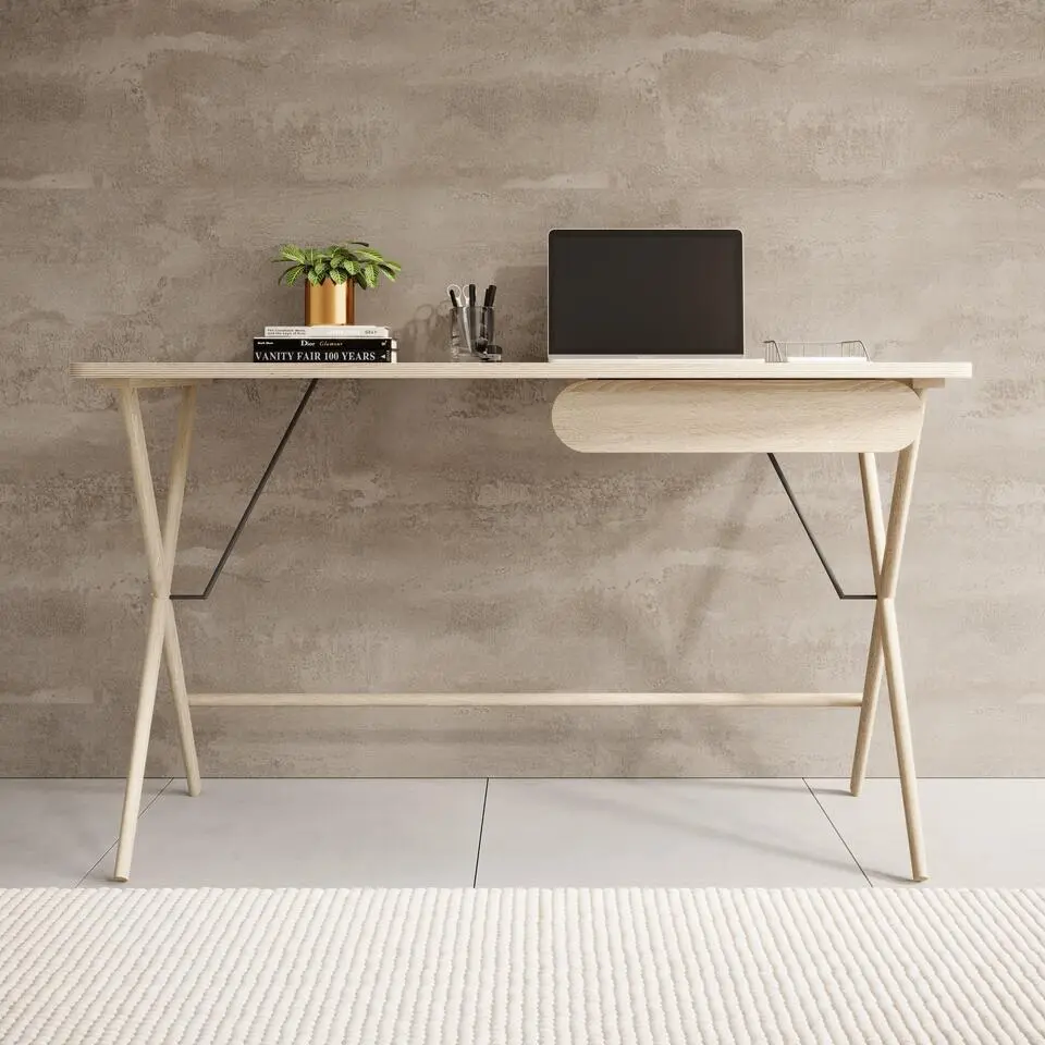 Meubella - Bureau Moron - Licht eiken - 135 cm