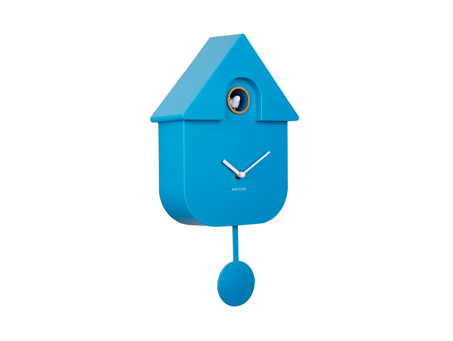 Wall clock Modern Cuckoo ABS bright blue