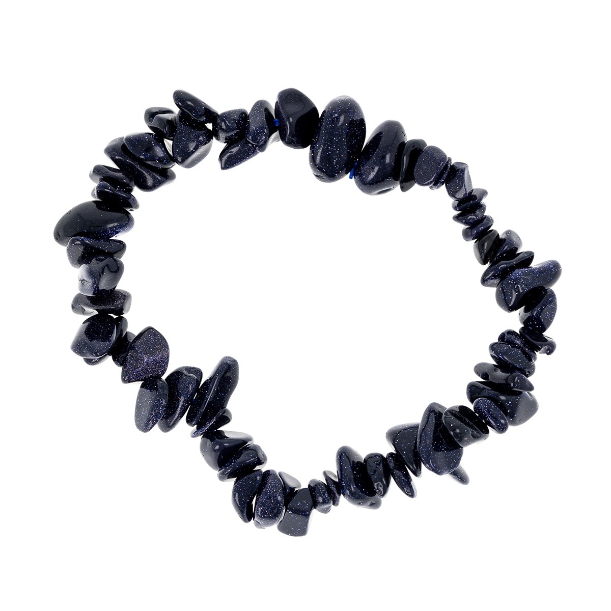 Bracelet réglable pierres synthetique blue gold