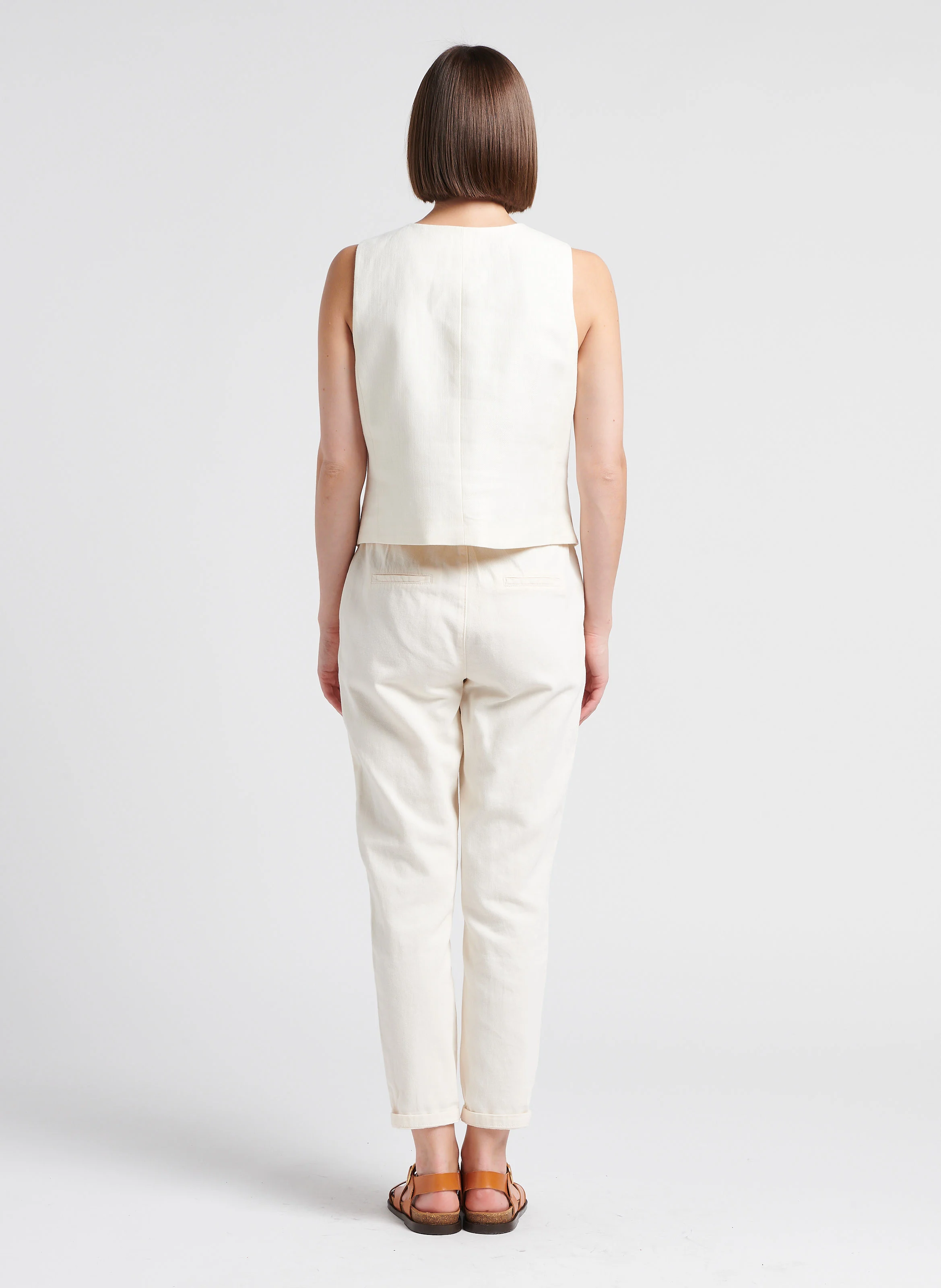 SABIL - Pantalon chino 7/8ème en coton| Beige