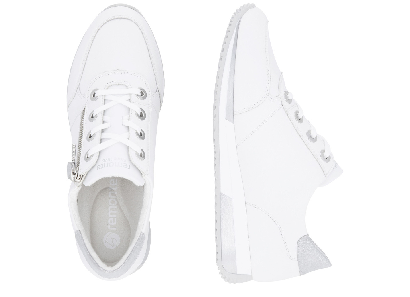 Remonte Schnür-Sneaker mit silberfarben schimmerndem Kontrast-Besatz
