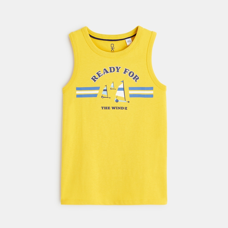 Débardeur coton jaune garçon