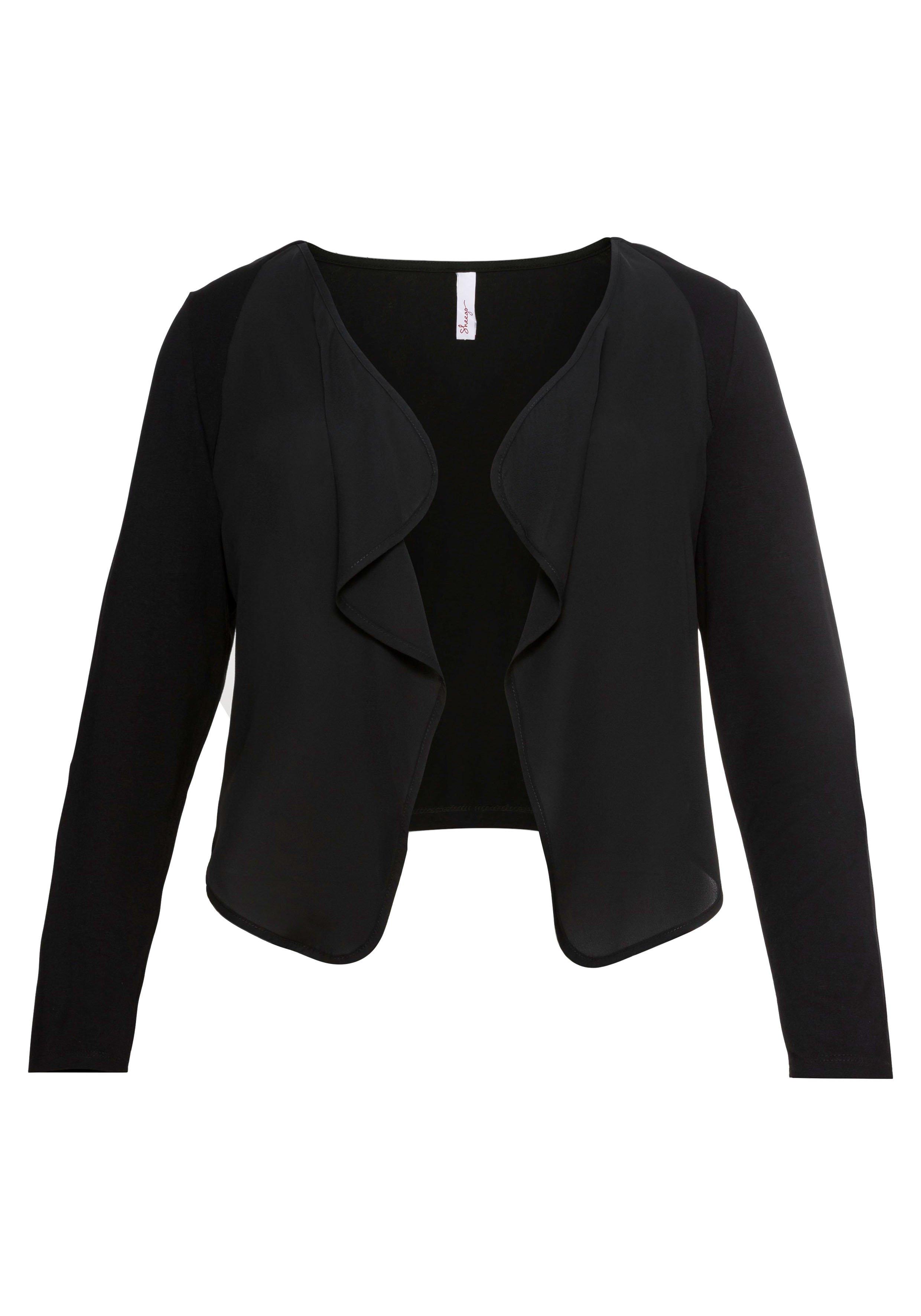 Bolero im Materialmix, mit Zipfelsaum