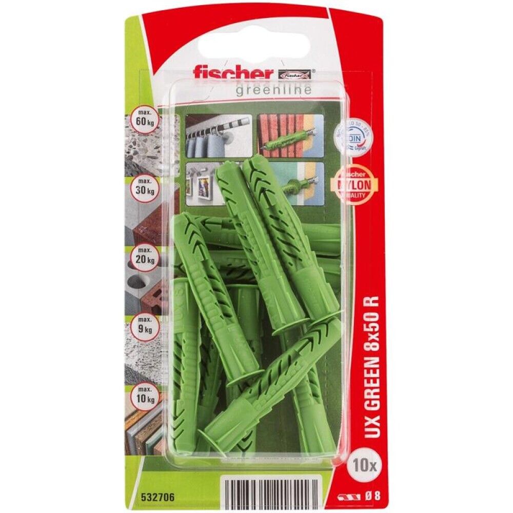 UNIVERSALPLUGG FISCHER UX 8X50MM 10 STK