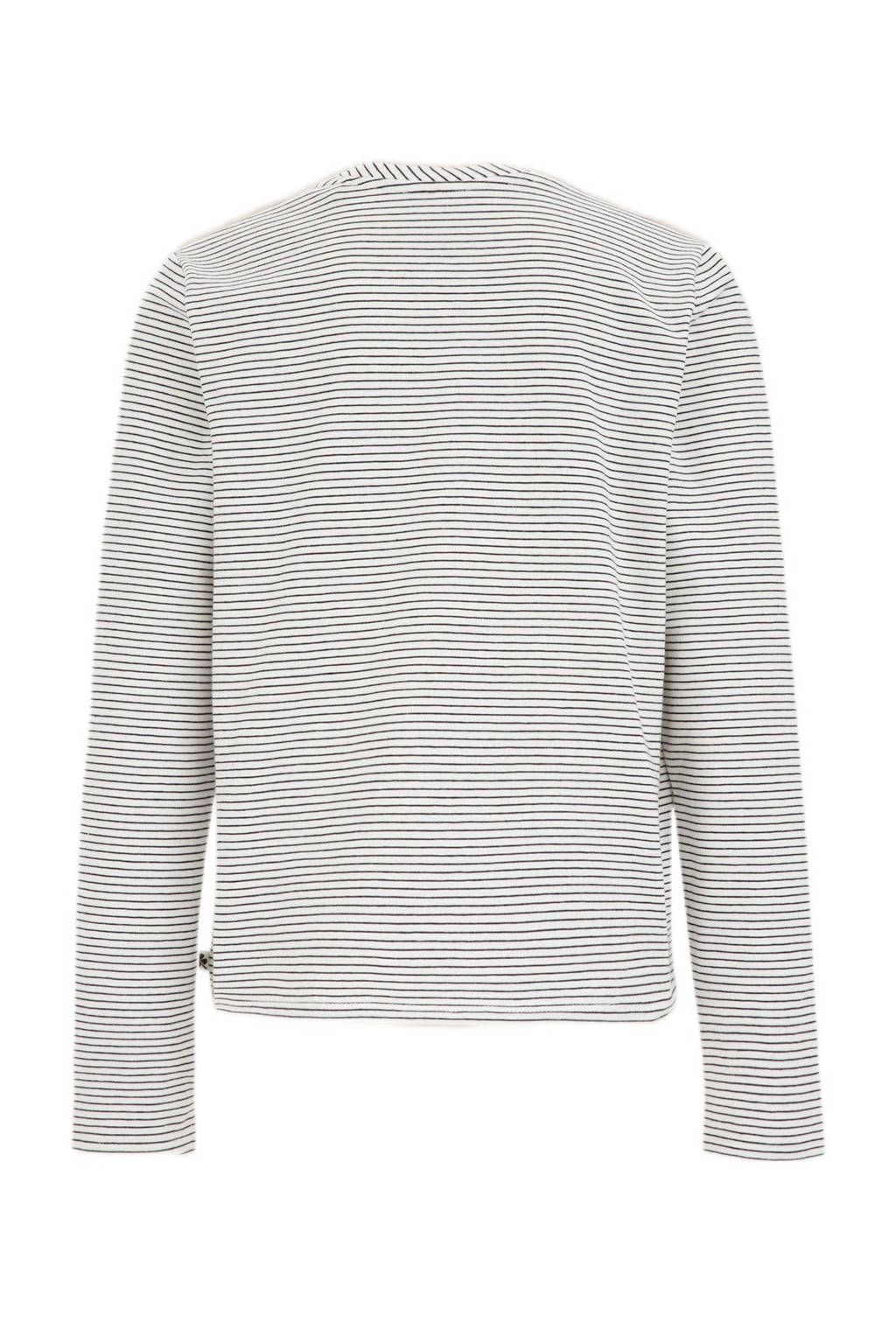 WE Fashion gestreepte longsleeve zwart/wit