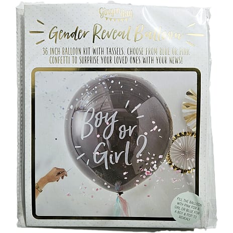 Gender reveal ballon 94,4 cm - sort