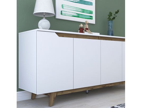 CONCEPT1 - Bahut Gd102 1874 noyer blanc 180 x 45 x 78,6cm