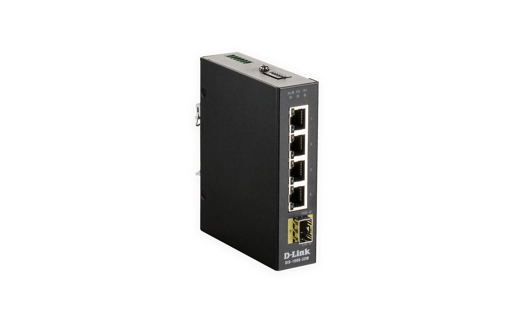 Rail Switch DIS-100G-5SW 5 Port<br>Industrial Unmanaged Switch