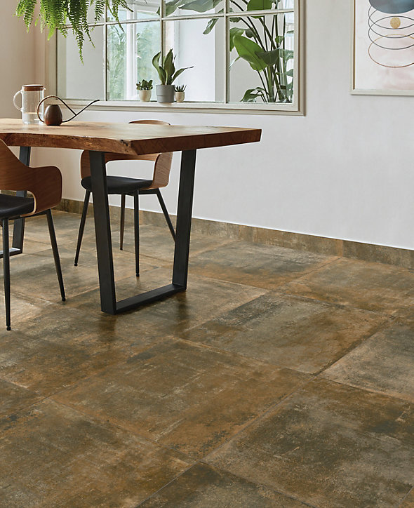 Carrelage sol intérieur effet métal Real Ruggine 61 x 61 cm
