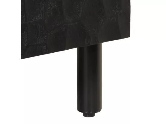 Prolenta Premium - Table de chevet noir 50x33x60 cm bois de manguier massif