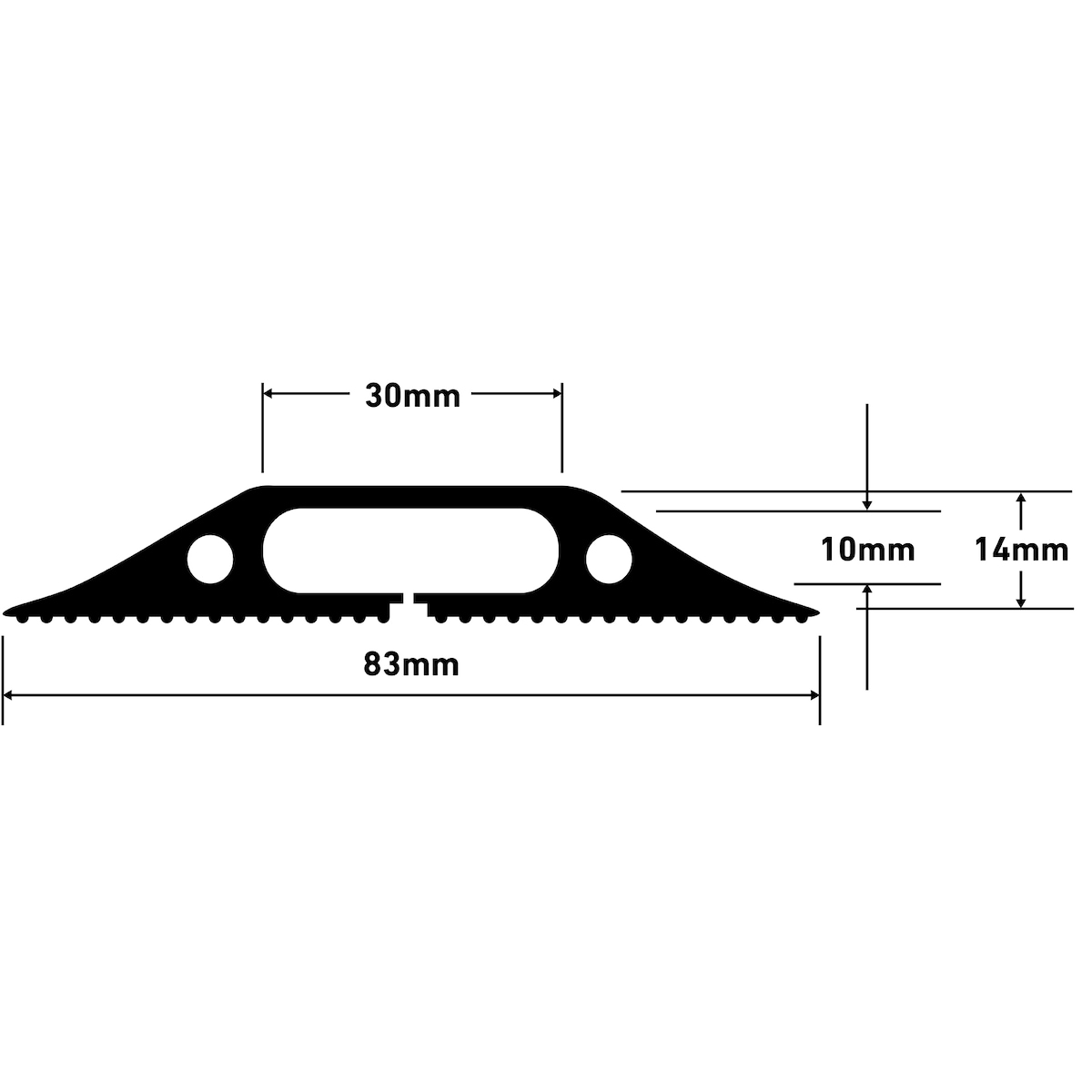 D-LINE Kabelkanal Gulv PVC Pro Svart 1.8m