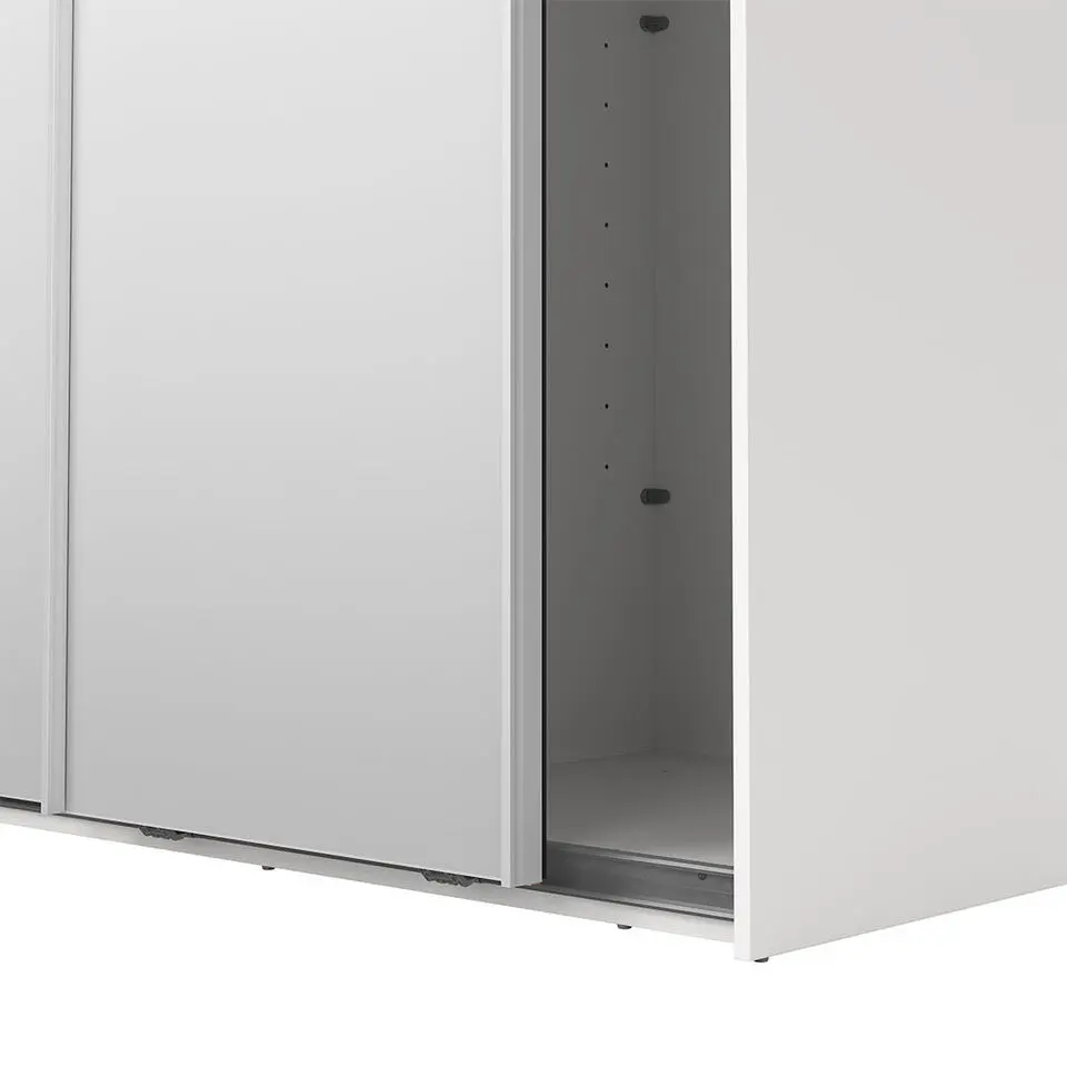 Hioshop Como schuifdeurkast 2 deuren met spiegel 120x220cm wit