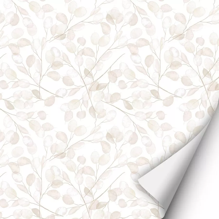 Nikima Klebefolie KF-31 selbstklebende Folie - Blätter creme bunt