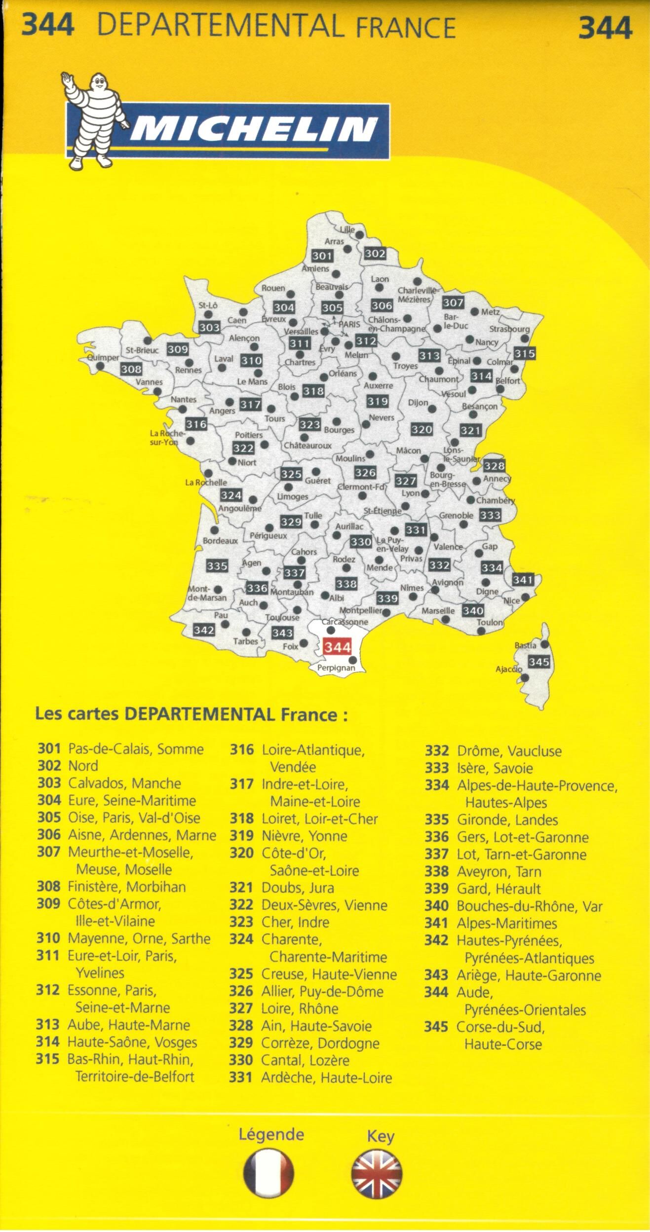 MICHELIN - 344 AUDE PYRENEES ORIENTALES