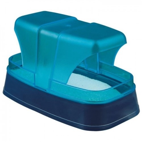 Caixa de areia Trixie, gaiola de plástico azul-escuro e turquesa para hamsters e ratos.