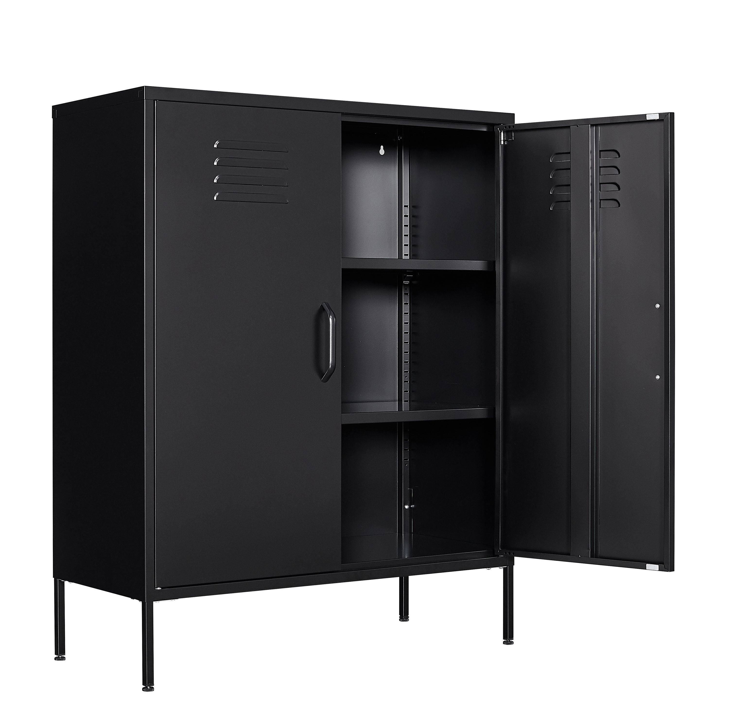 Kommode Metall KLAUS 80 x 101 cm schwarz