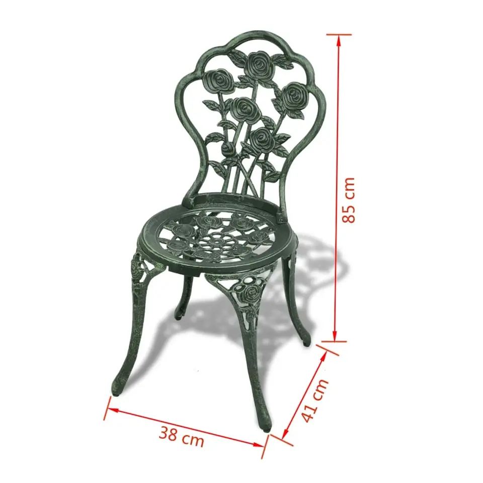 vidaXL - Bistroset Bistrosets - Groen - Aluminium