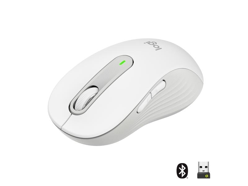 Logitech Maus Signature M650 L Weiss Präzise Wireless-Maus mit «Logitech SilentTouch»-Technologie