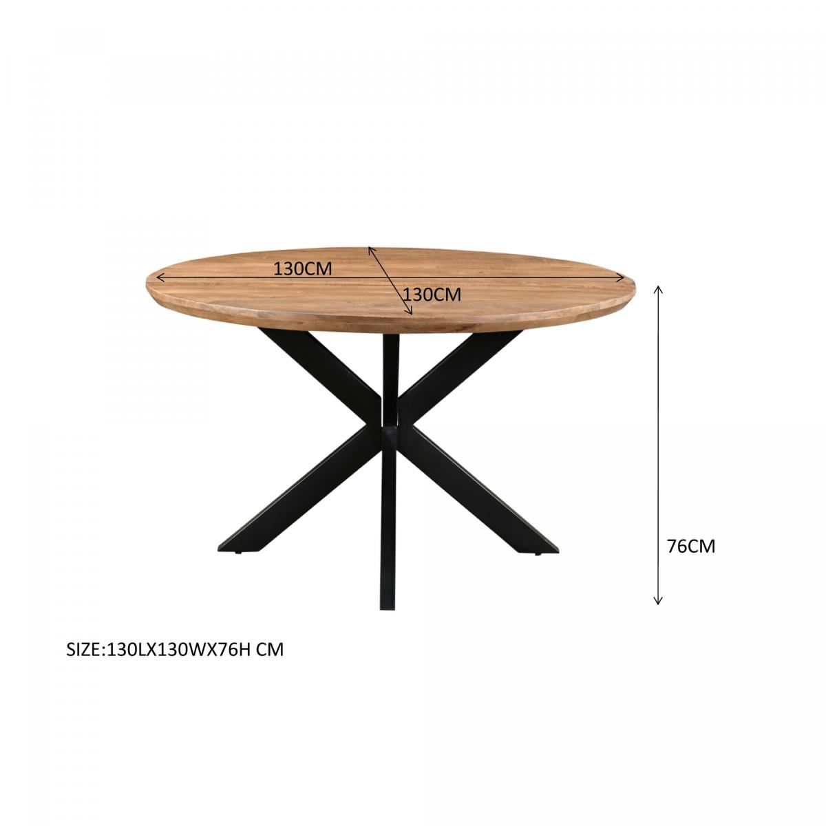 Livingfurn - Eetkamertafel Jesper Round 130cm - Mangohout