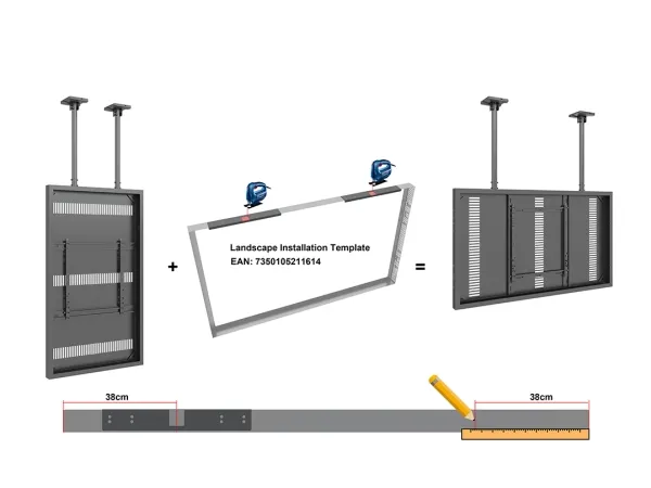 Multibrackets M Pro Series - Indelukke - for digitalt skiltepanel - large - stål - sort - skærmstørrelse: 75