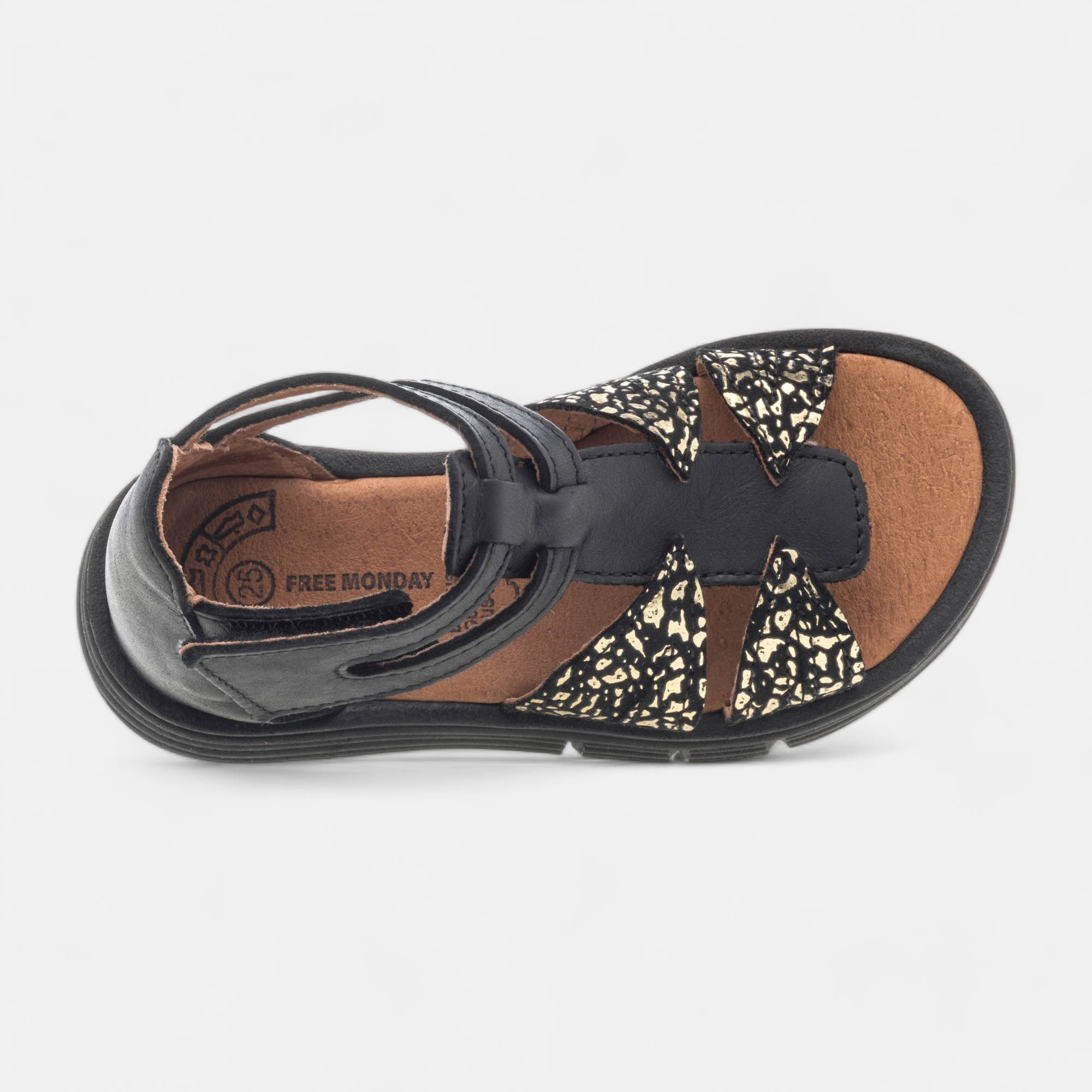 Sandales Fille en cuir noir
