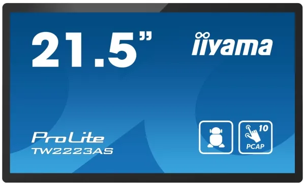 iiyama ProLite TW2223AS-B2 - Android PC - berøringspanel PC 1 RK3399 - RAM 4 GB - SSD - eMMC 32 GB - Cortex-A72   A53 - Bluetooth 5.2, Gigabit Ethernet - Android 12 - skærm: LED 21.5