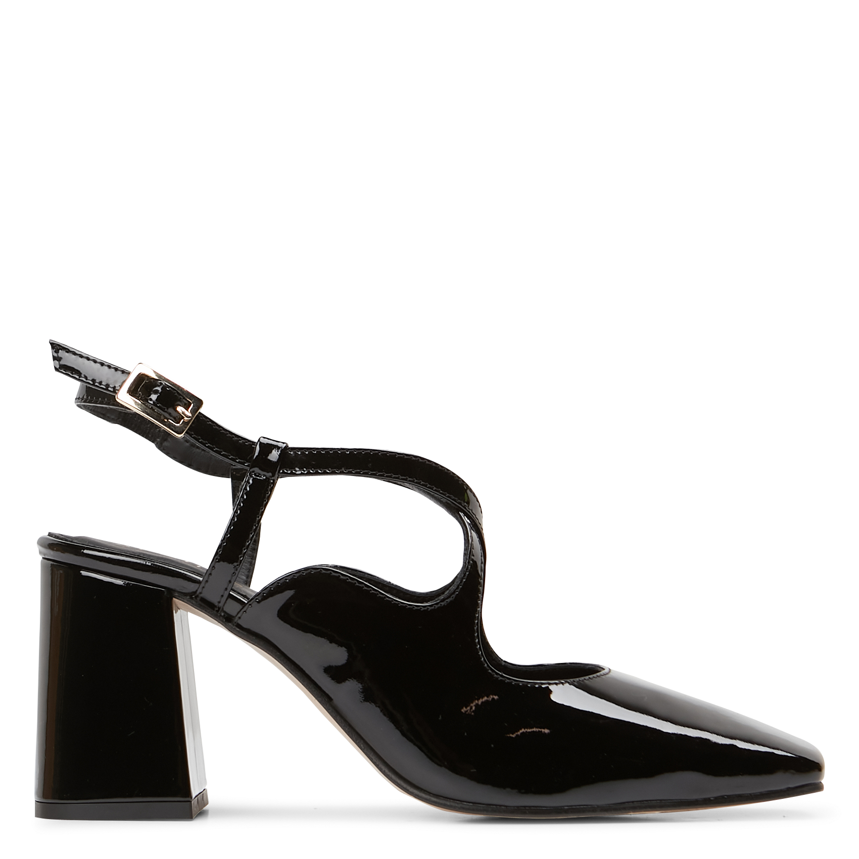 REGGIE - Sandales en cuir verni | Noir