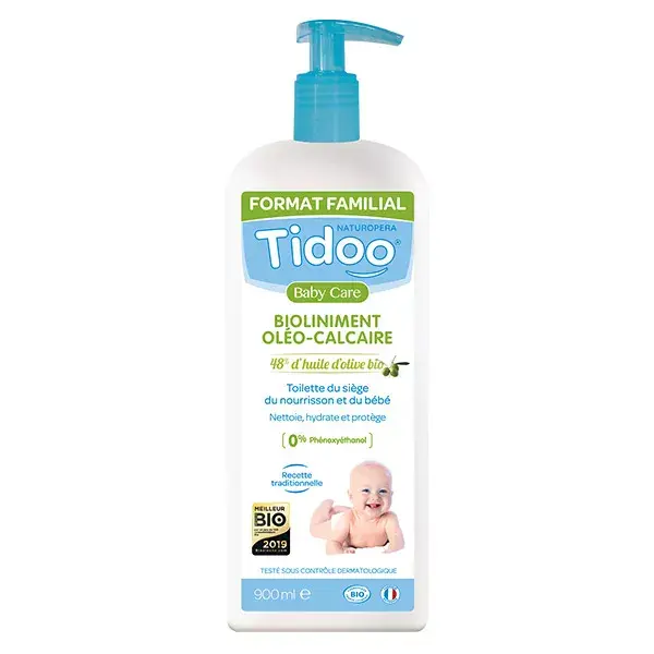 Linimento orgânico de oleo-calcário para bebês Tidoo Baby Care 900ml