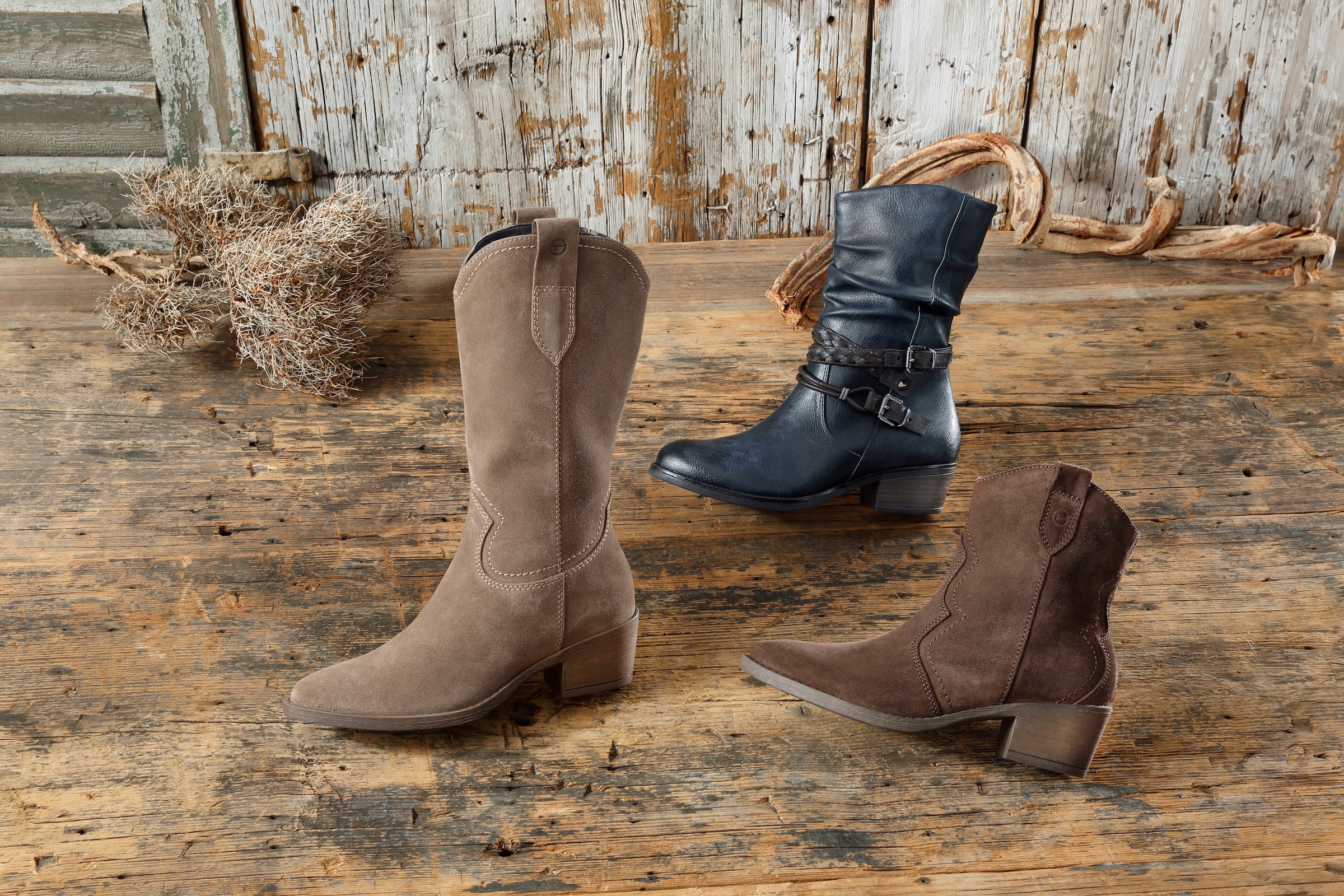 Tamaris Westernstiefel  , Blockabsatz, Cowboystiefel in spitzer Form