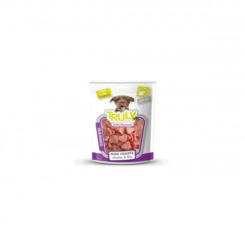 Miniaturas de corações de frango e peixe para cães