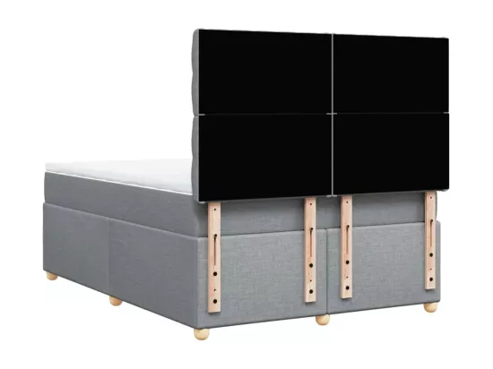 Sommier à lattes de lit avec matelas Gris clair 140x190cm Tissu
